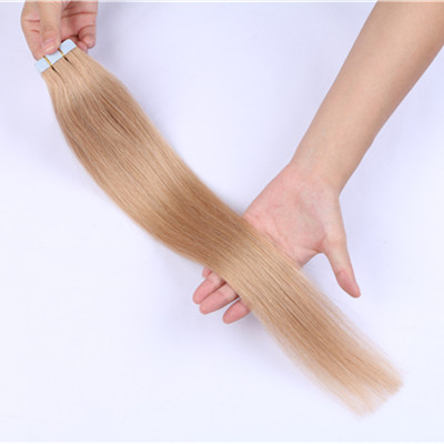 Straight Skin Weft Adhesive Hair 27# Remy Tape In Human Hair Extensions 16